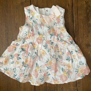 12 M Floral Dress With Chickens